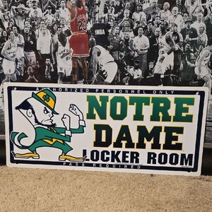 Vintage Notre Dame Locker Room Sign Made In Usa Offically Licensed